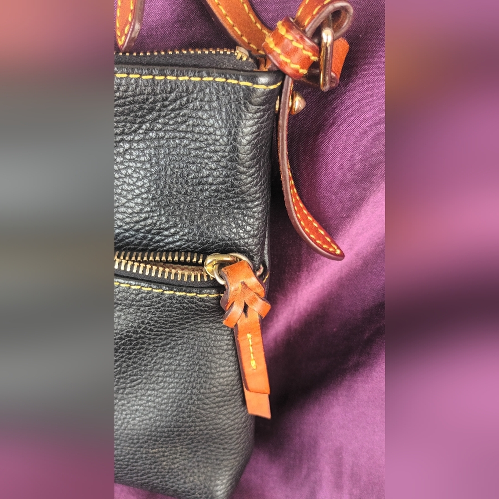 Dooney & Bourke Black Crossbody Bag with Tan Accents - Picture 3 of 14